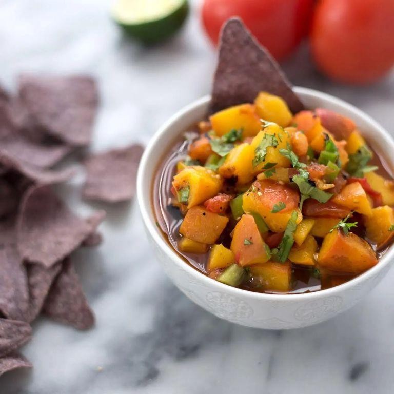 Grilled Peach and Tomato Salsa