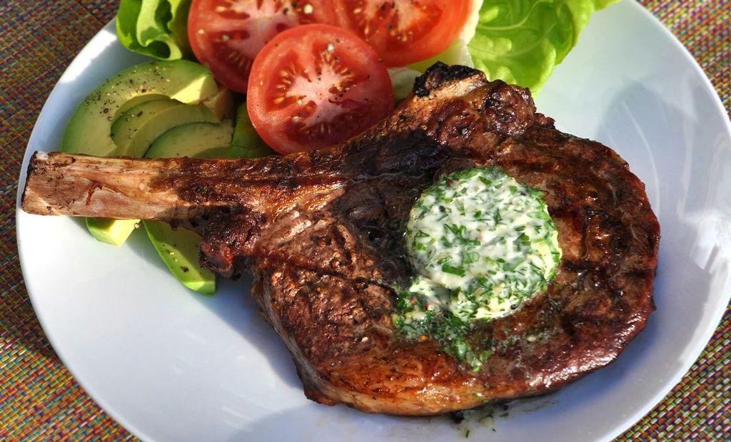 Grilled Ribeye with Garlic-Herb Marinade