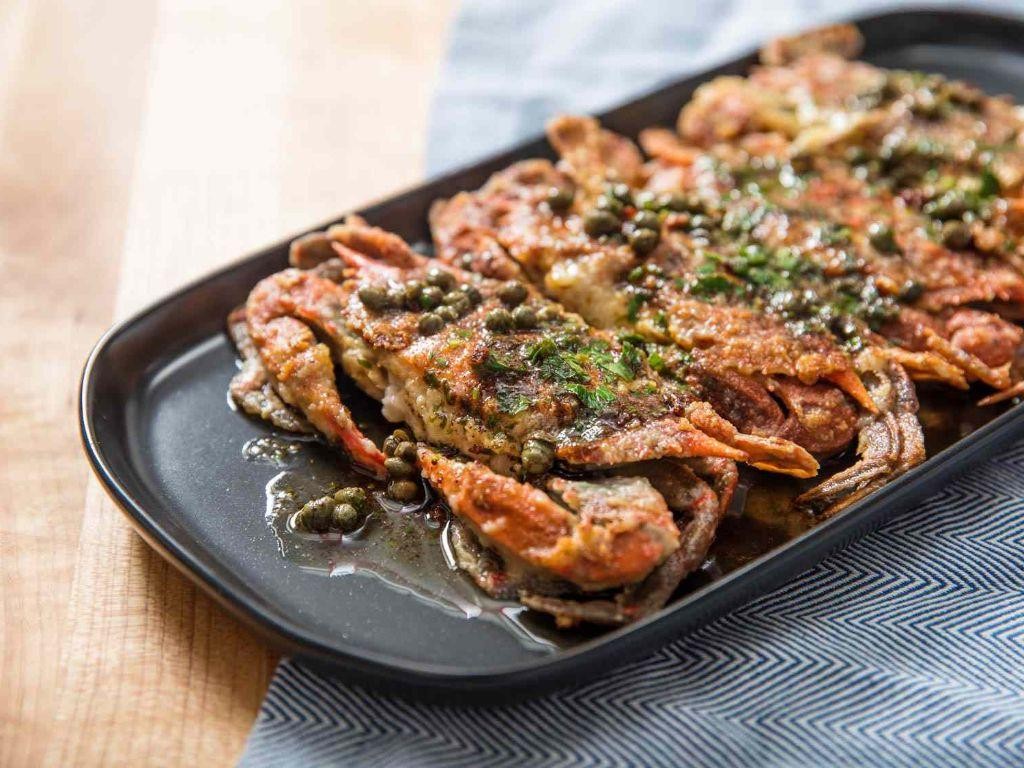 Grilled Soft Shell Crab with Lemon Garlic Butter