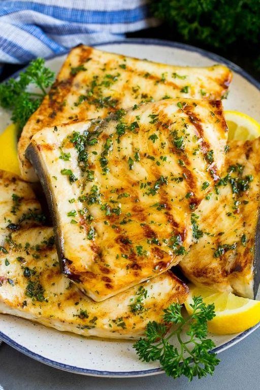 Grilled Swordfish with Lemon Garlic Butter