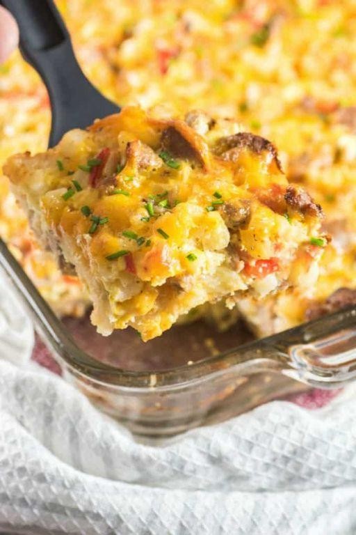 Hash Brown and Turkey Sausage Breakfast Bake