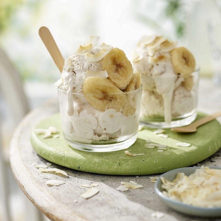Healthy Banana Ice Cream with Coconut Cream