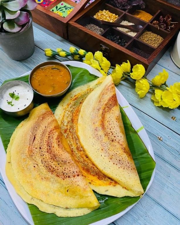 Healthy Mysore Masala Dosa with Sprouted Moong