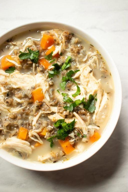 Herbed Chicken and Rice Noodle Low FODMAP Soup