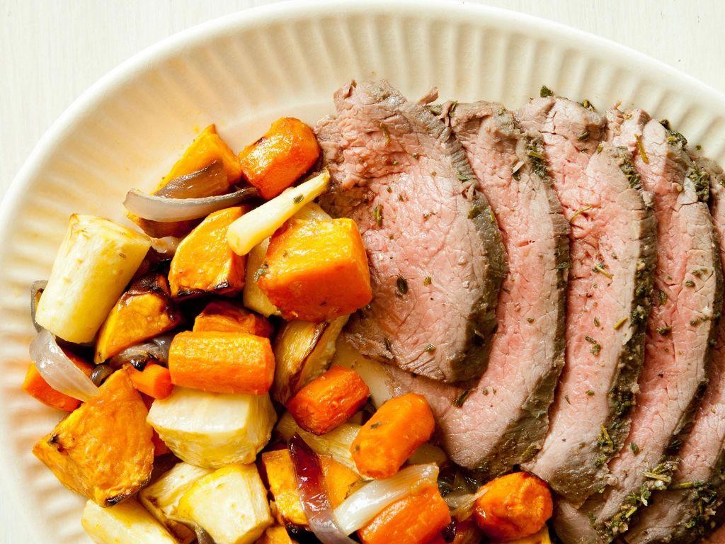 Herbed Sirloin Tip Roast with Root Vegetables