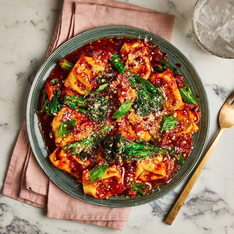 Homemade Tortellini with Spicy Arrabbiata Sauce