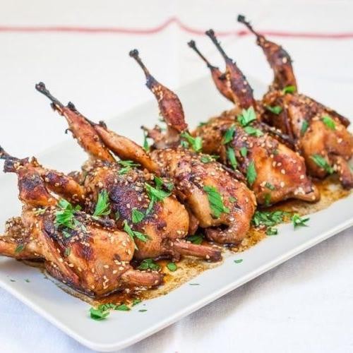 Honey Glazed Fried Quail with Sesame Seeds