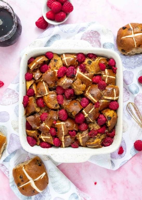 Hot Cross Bun French Toast Casserole