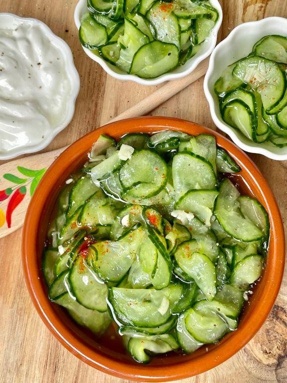 Hungarian-Style Pickled Cucumbers with Paprika