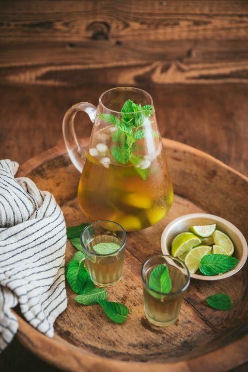 Iced Rust Tea with Mint and Lime