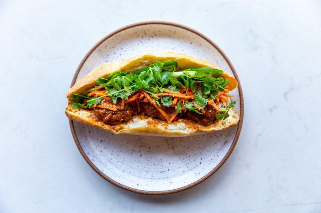 Impossible Meat Banh Mi with Pickled Vegetables