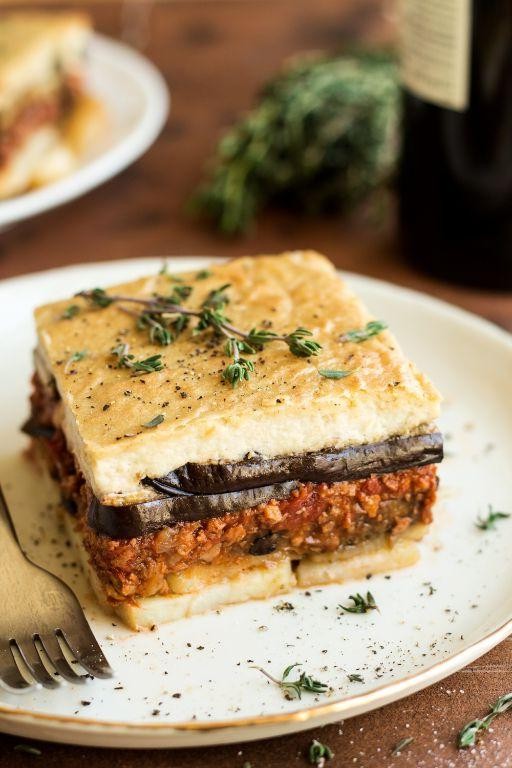 Impossible Meat Moussaka with Eggplant and Béchamel