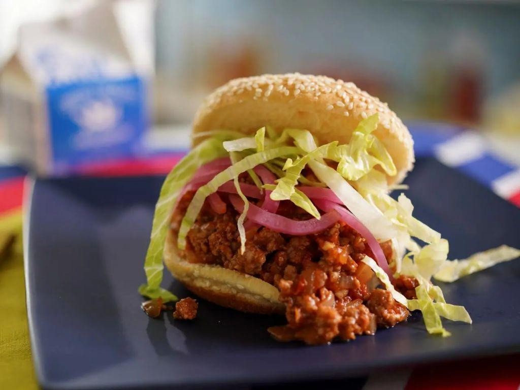 Impossible Meat Sloppy Joes with Pickled Onions