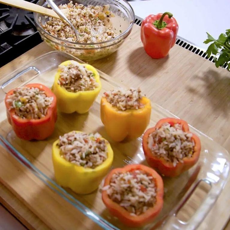 Impossible Meat Stuffed Bell Peppers with Quinoa