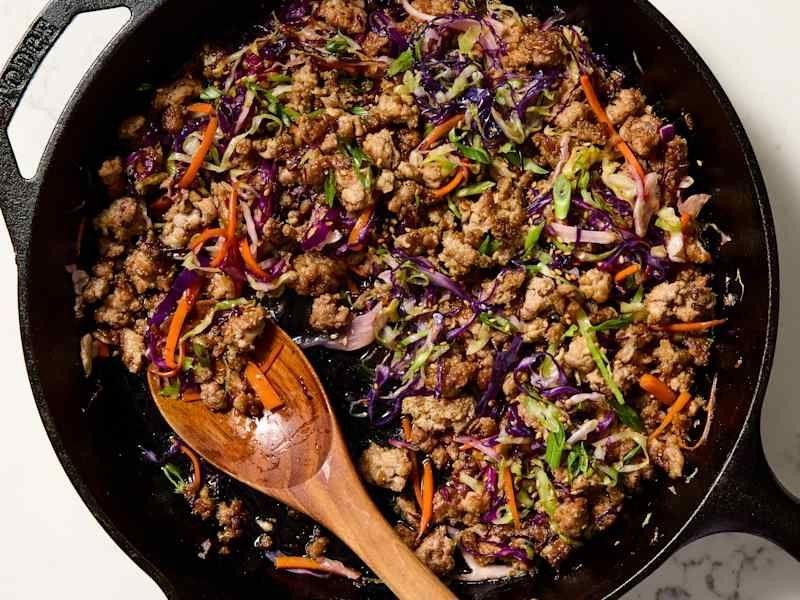 Impossible Meat and Cabbage Stir-Fry