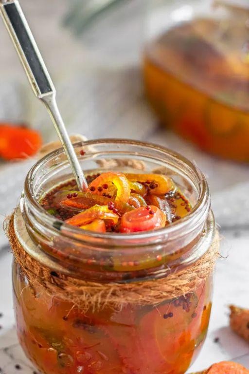 Indian Spicy Pickled Cucumbers with Mustard Seeds
