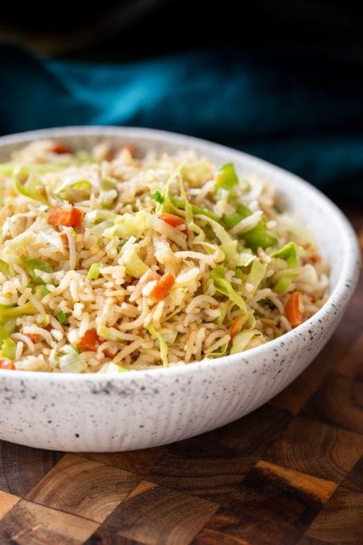 Indo-Chinese Egg Fried Rice with Greens