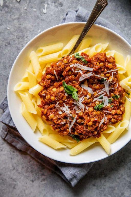 Instant Pot Lentil Bolognese Pasta Sauce