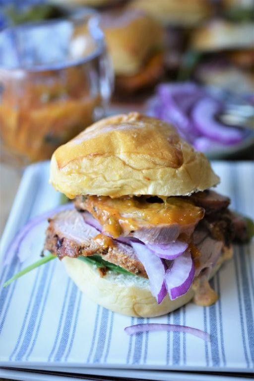 Jalapeño Peach Pulled Pork Sliders