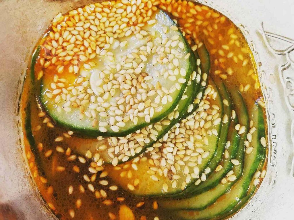 Japanese Sunomono (Vinegar-Pickled Cucumbers)