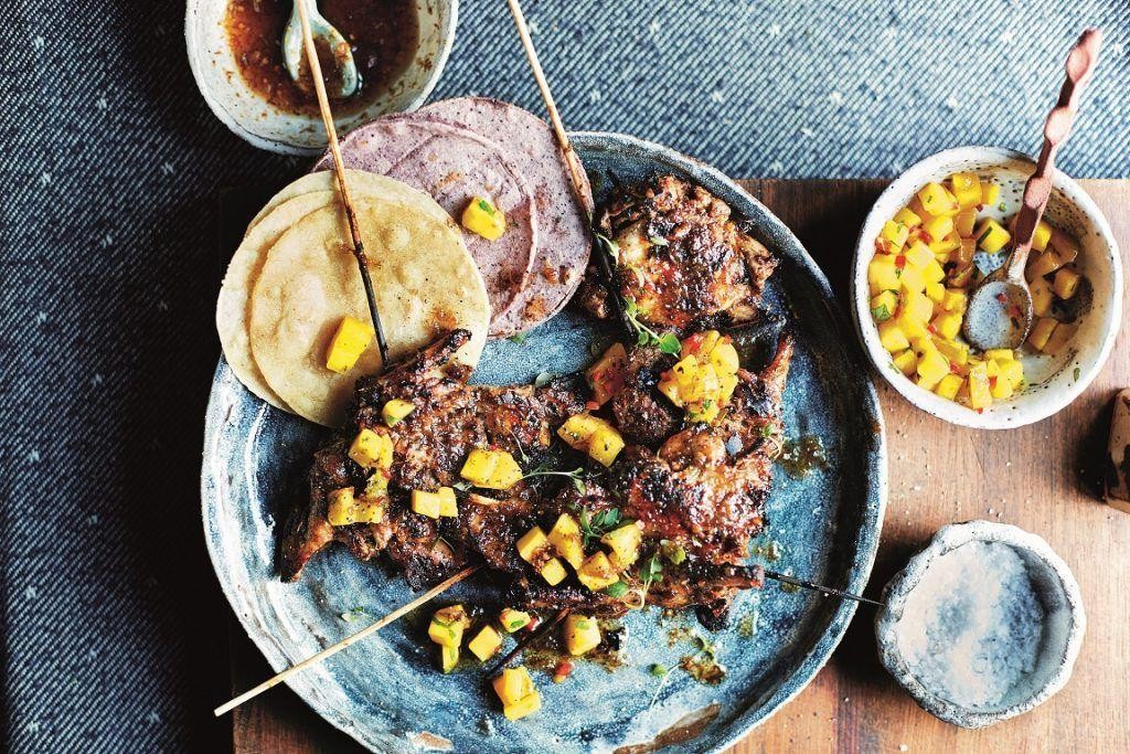 Jerk-Spiced Fried Quail with Mango Salsa