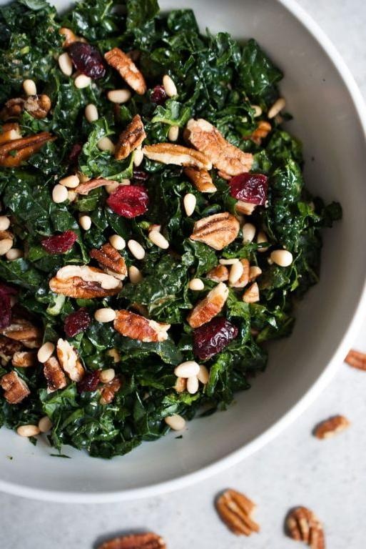 Kale and Cranberry Salad with Pecans
