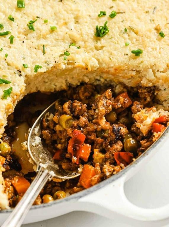 Keto Ground Beef and Cauliflower Shepherd