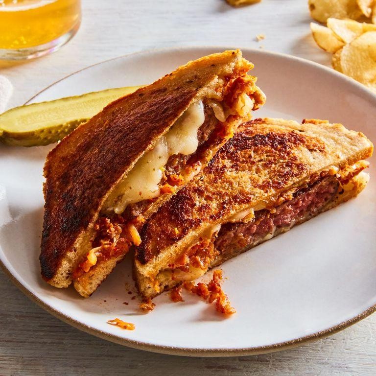 Kimchi and Gochujang Patty Melt