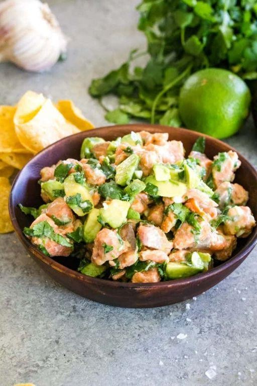 King Salmon Ceviche with Lime and Cilantro