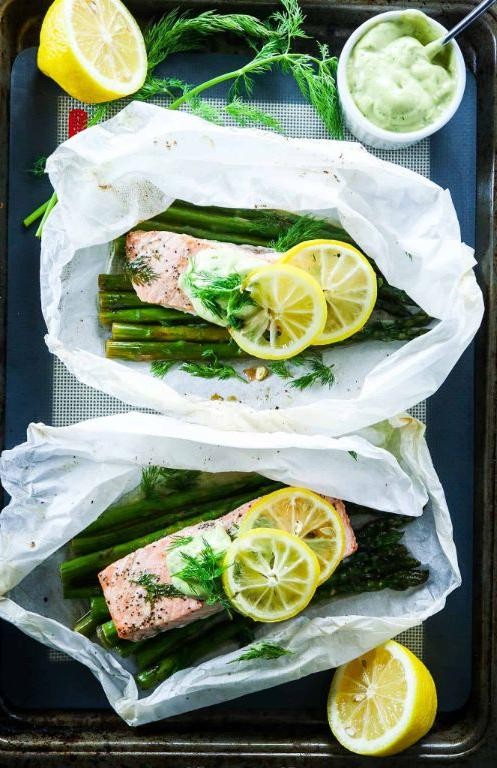 King Salmon en Papillote with Asparagus and Lemon