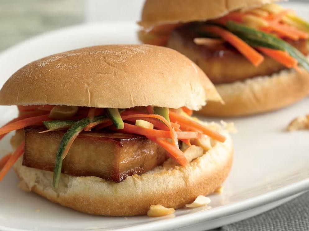 Kung Pao Chicken Sliders with Pickled Veggies