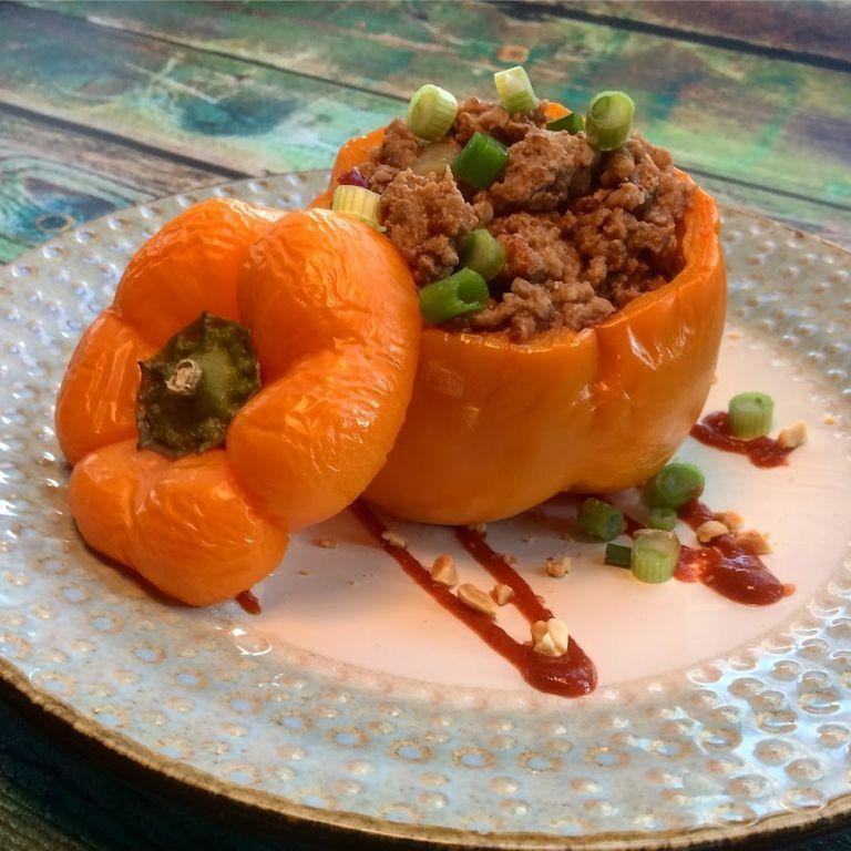 Kung Pao Chicken Stuffed Peppers