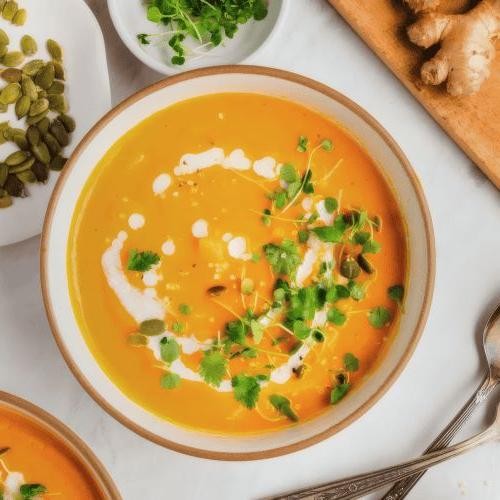 Lactation-friendly carrot and ginger soup