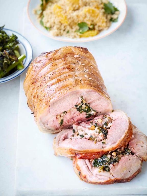 Lamb Loin Stuffed with Spinach and Feta