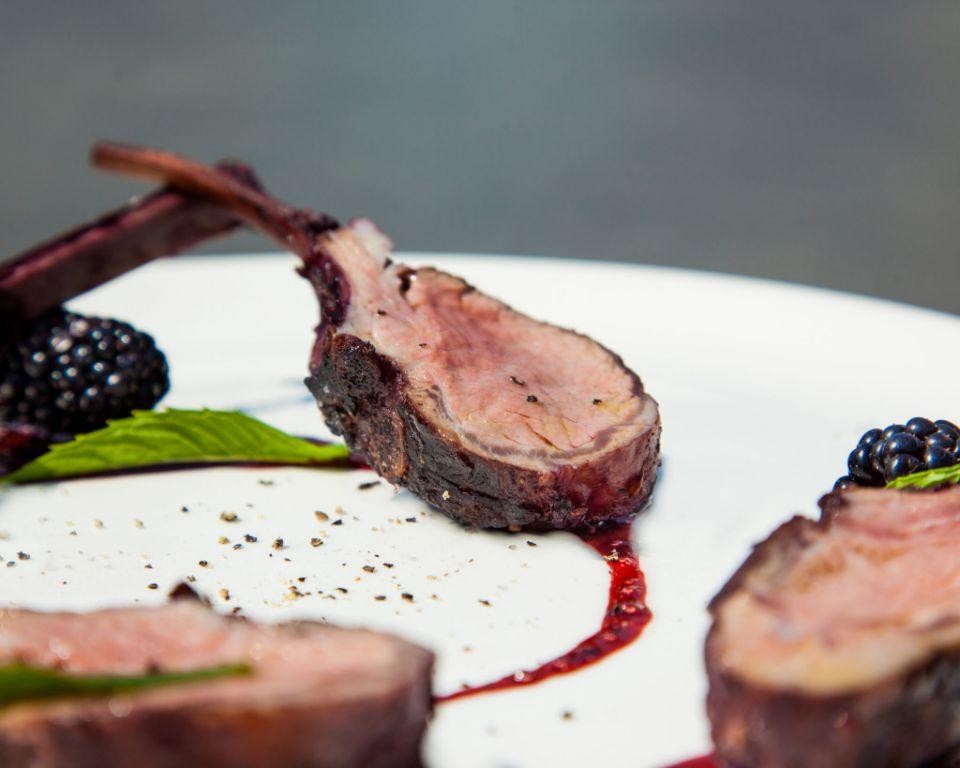 Lamb Loin with Blackberry Port Sauce