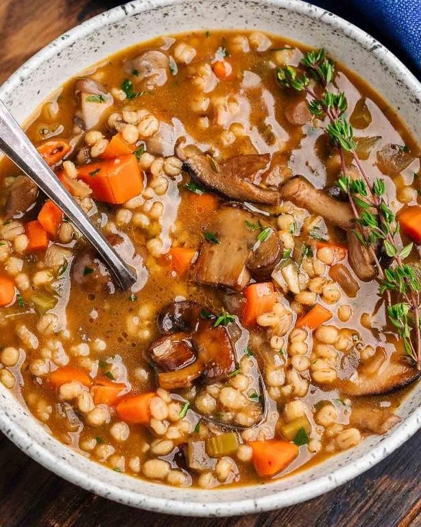 Lamb and Barley Stew with Mushrooms