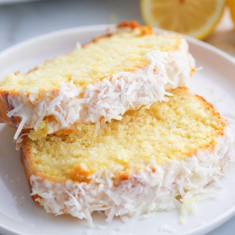 Lemon Coconut Loaf with Lime Glaze