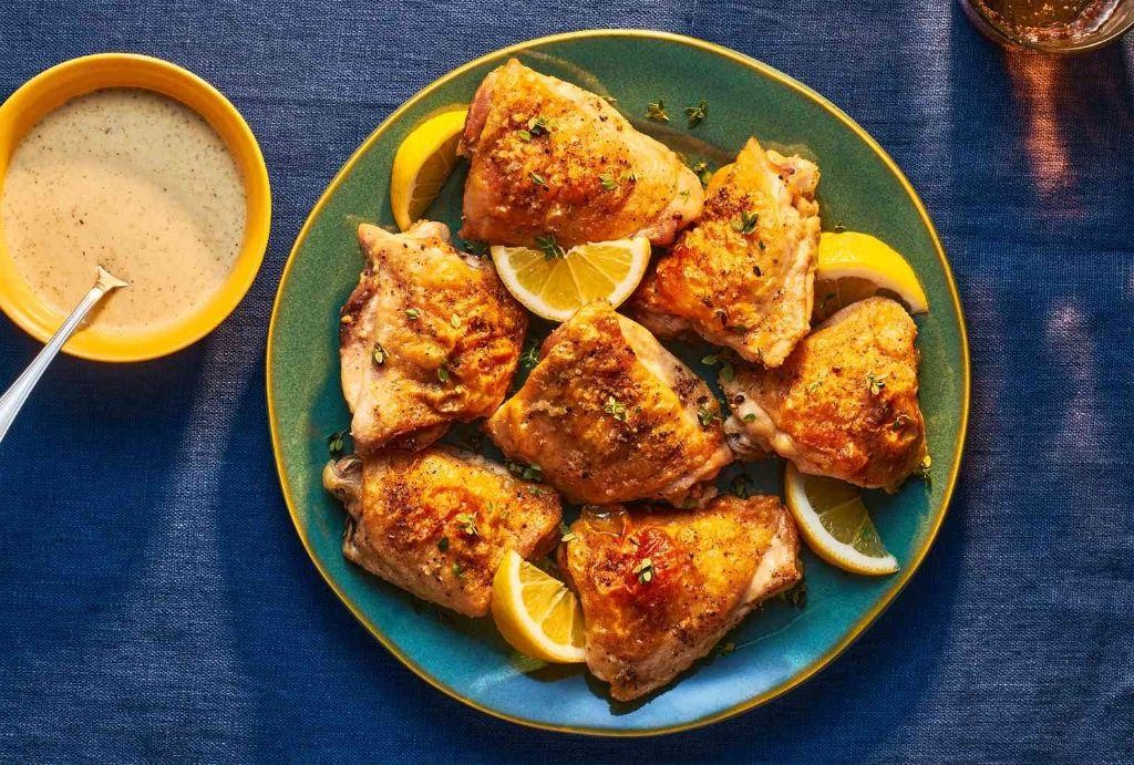 Lemon Garlic Baked Chicken Thighs