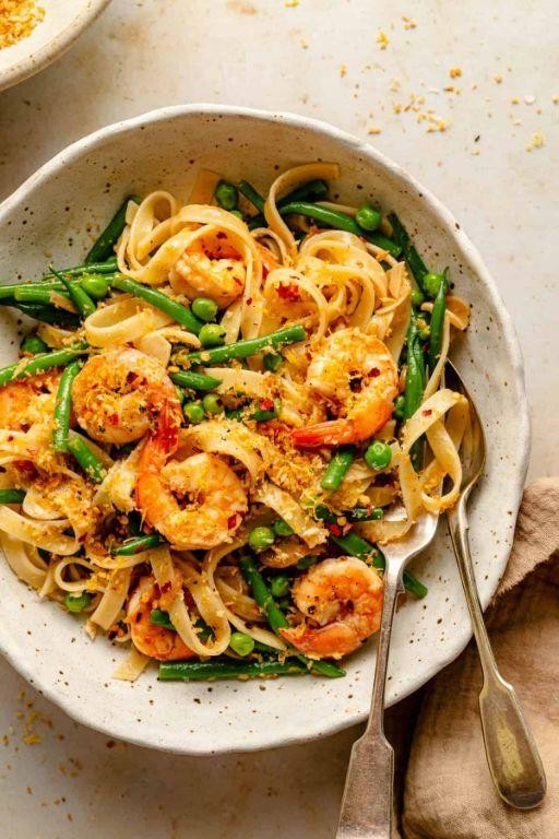 Lemon Garlic Shrimp Protein Pasta