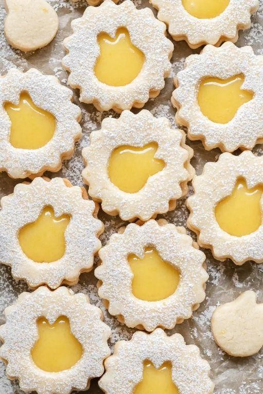 Lemon Meringue Linzer Cookies
