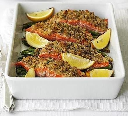 Lemon Pepper Crusted Salmon with Asparagus