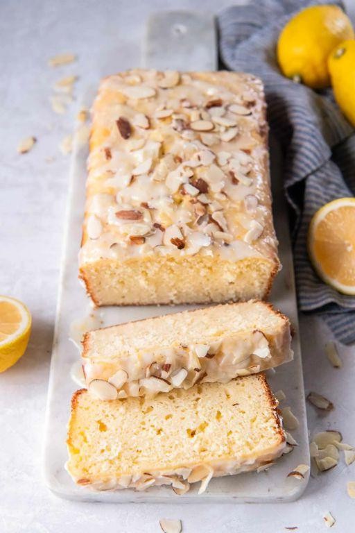 Lemon Ricotta Bread with Almond Topping