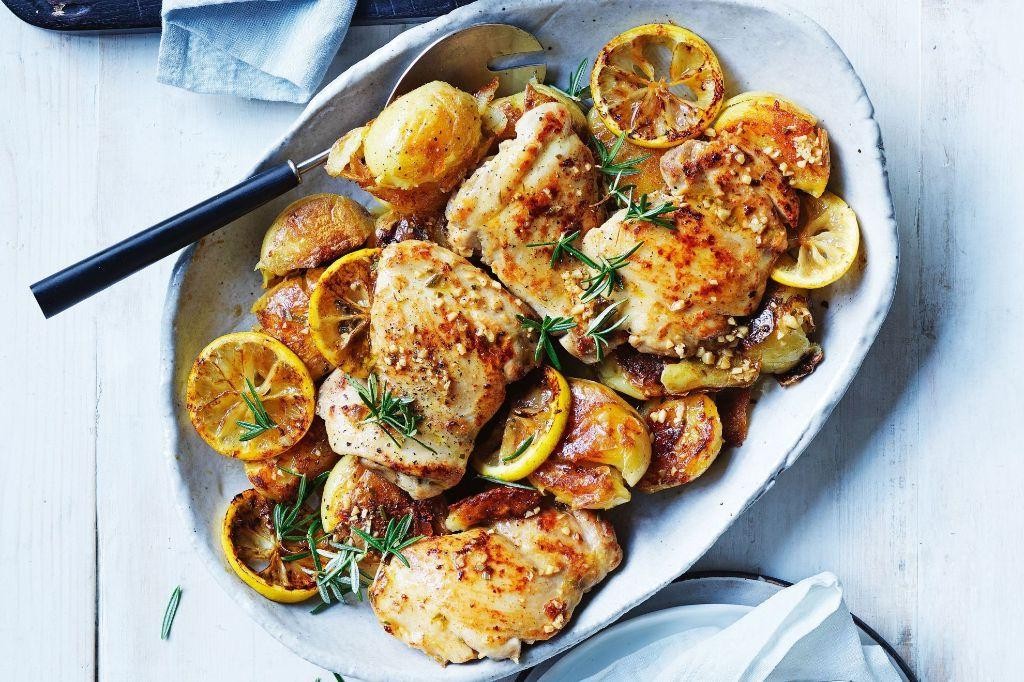 Lemon Rosemary Baked Chicken with Crispy Potatoes