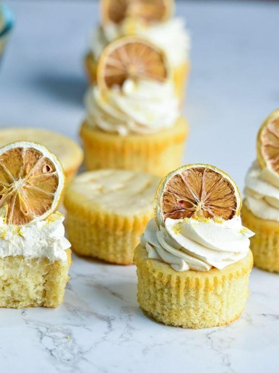 Lemon Salted Caramel Cupcakes with Citrus Glaze