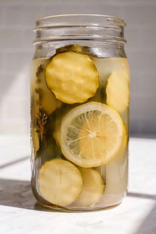 Lemon-Pepper Pickled Squash with Thyme
