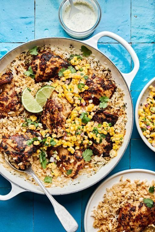 Lime Cilantro Chicken and Rice Skillet