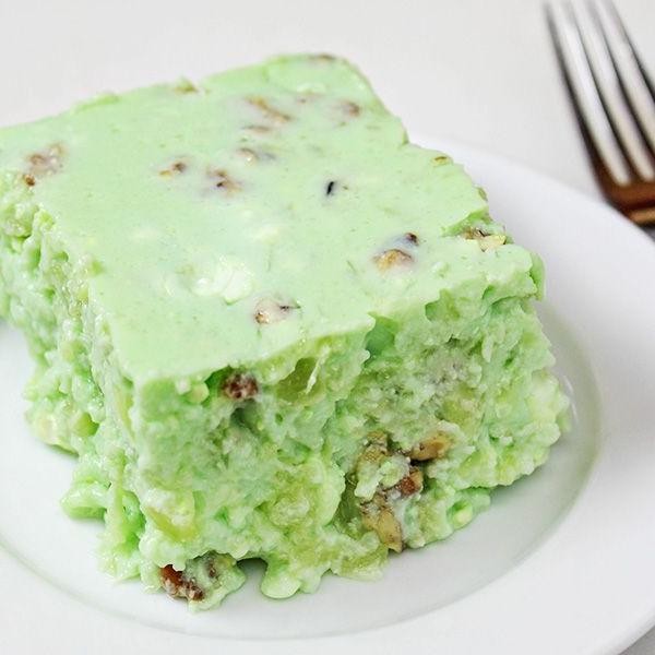 Lime Jello with Pineapple and Cottage Cheese