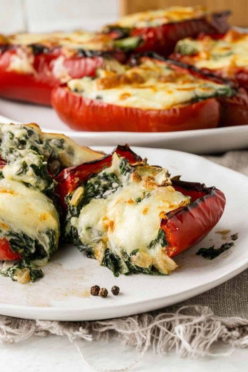 Liver and Spinach Stuffed Peppers
