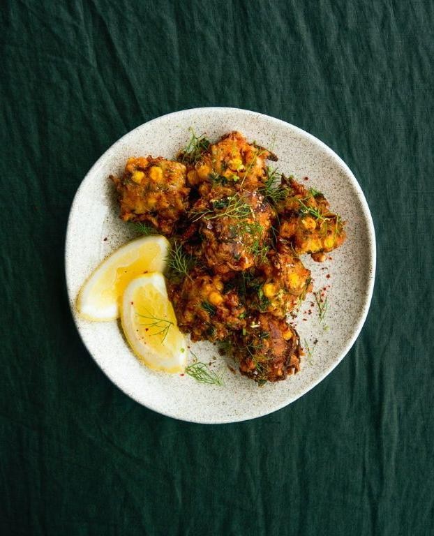 Mackerel and Corn Fritters