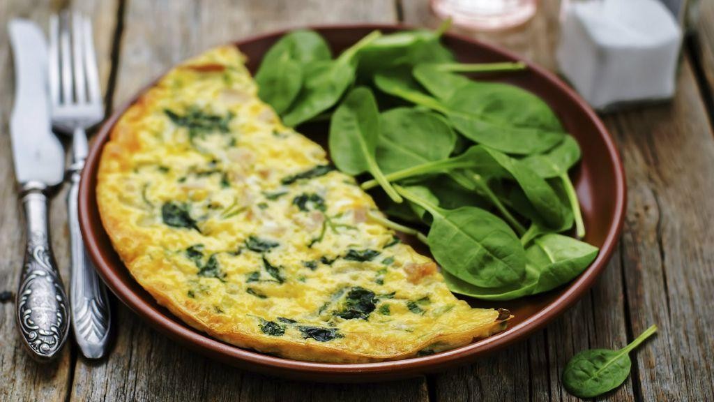 Mackerel and Spinach Omelette